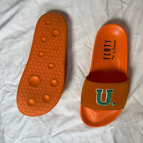 Puma X Fenty Suede Slides FU Orange - Picture 5 of 5